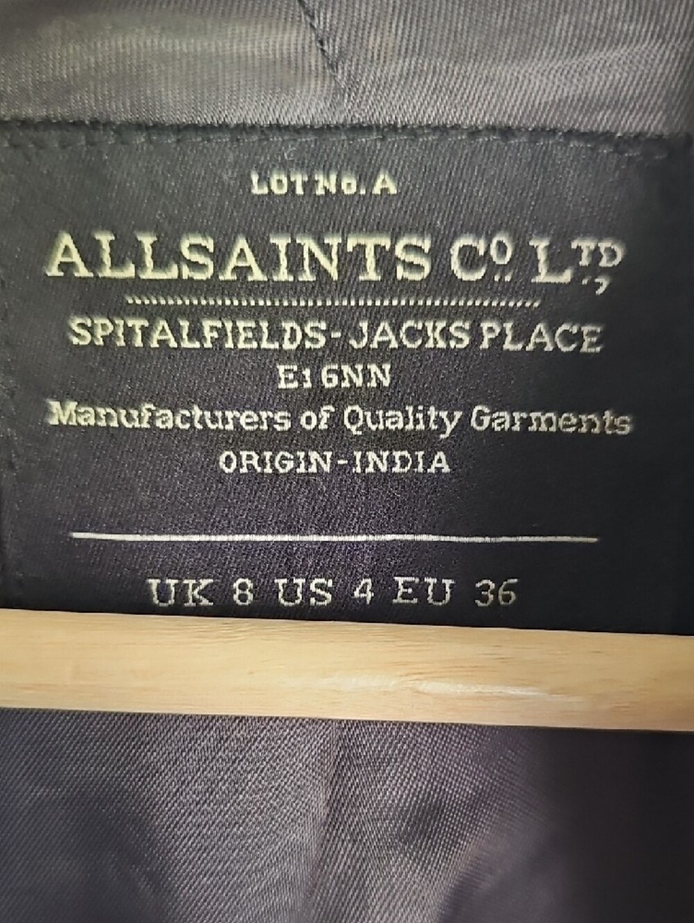 All Saints Black Quilted Leather Bomber Jacket - Picture 2 of 2